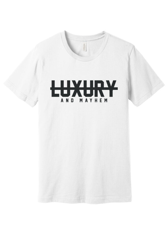 White with Black Lettering