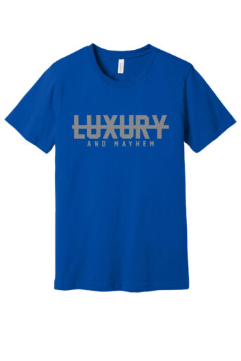 Blue with Asphalt Lettering