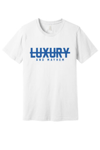 White w/ Blue Lettering