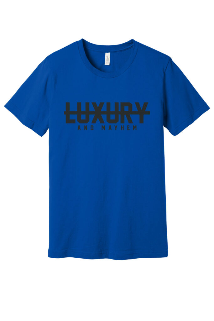 Blue with Black Lettering