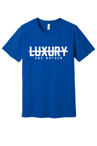 Blue with White Lettering