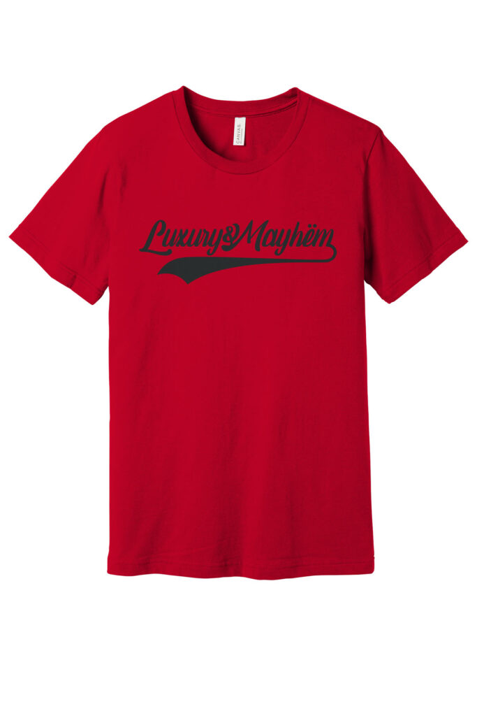 Red w/ Black Lettering