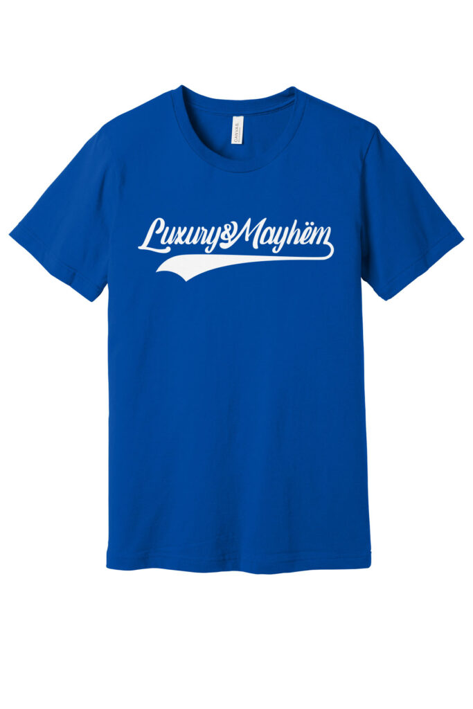 Blue w/ White Lettering