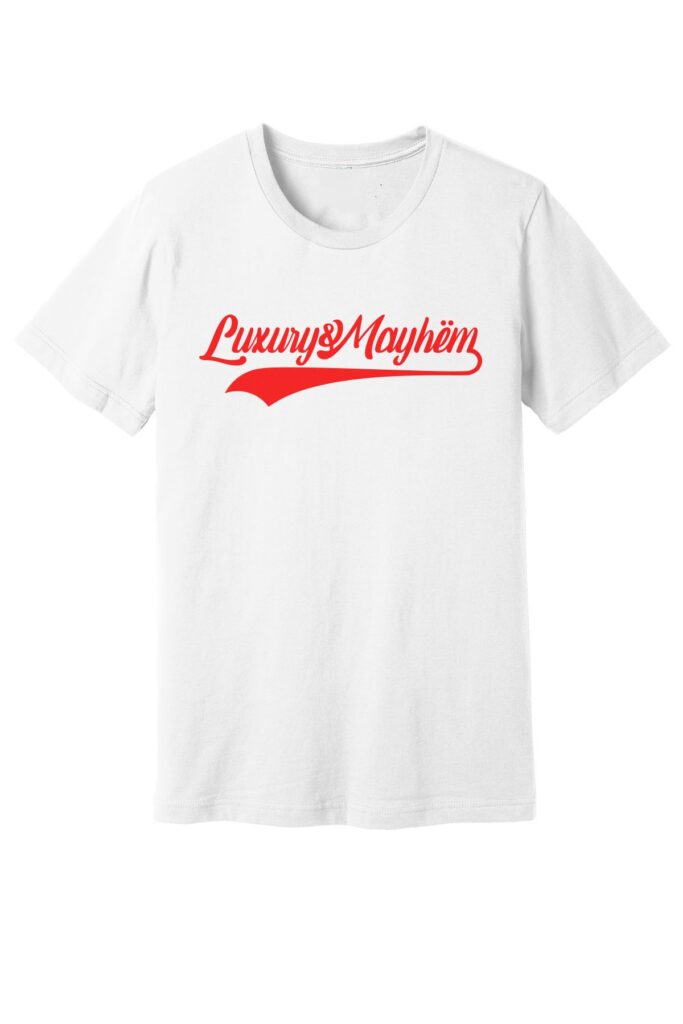 White w/ Red Lettering