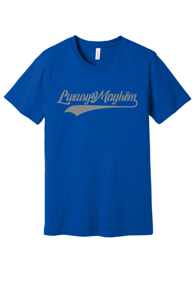 Blue w/ Asphalt Lettering